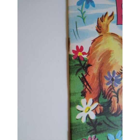 Big Little Book Puppy Coloring 180 Saalfield Unused NOS Cute Dog In Flower Bed - Picture 5 of 12